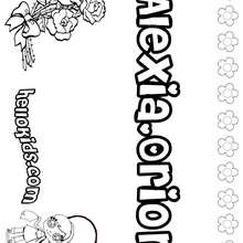 Alexia-Orion - Coloring page - NAME coloring pages - GIRLS NAME coloring pages - A names for girls coloring sheets