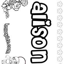 Alison - Coloring page - NAME coloring pages - GIRLS NAME coloring pages - A names for girls coloring sheets