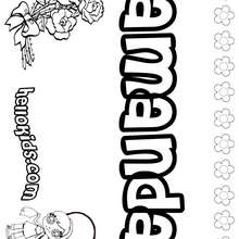 Amanda - Coloring page - NAME coloring pages - GIRLS NAME coloring pages - A names for girls coloring sheets