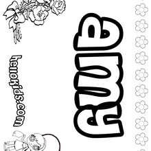 Amy - Coloring page - NAME coloring pages - GIRLS NAME coloring pages - A names for girls coloring sheets