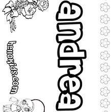 Andrea - Coloring page - NAME coloring pages - GIRLS NAME coloring pages - A names for girls coloring sheets