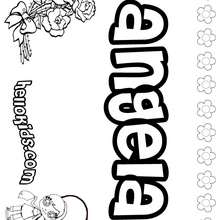 Angela - Coloring page - NAME coloring pages - GIRLS NAME coloring pages - A names for girls coloring sheets