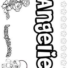 Angelie - Coloring page - NAME coloring pages - GIRLS NAME coloring pages - A names for girls coloring sheets
