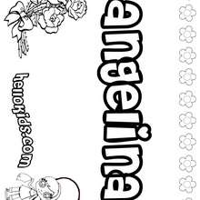 Angelina - Coloring page - NAME coloring pages - GIRLS NAME coloring pages - A names for girls coloring sheets