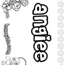 Angiee - Coloring page - NAME coloring pages - GIRLS NAME coloring pages - A names for girls coloring sheets