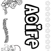 Aoife - Coloring page - NAME coloring pages - GIRLS NAME coloring pages - A names for girls coloring sheets