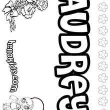 Audrey - Coloring page - NAME coloring pages - GIRLS NAME coloring pages - A names for girls coloring sheets
