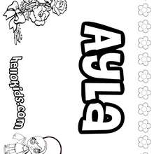 Ayla - Coloring page - NAME coloring pages - GIRLS NAME coloring pages - A names for girls coloring sheets