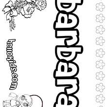 Barbara - Coloring page - NAME coloring pages - GIRLS NAME coloring pages - B names for girls coloring sheets