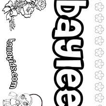 Baylee - Coloring page - NAME coloring pages - GIRLS NAME coloring pages - B names for girls coloring sheets