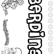 Berdina - Coloring page - NAME coloring pages - GIRLS NAME coloring pages - B names for girls coloring sheets