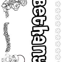 Bethany - Coloring page - NAME coloring pages - GIRLS NAME coloring pages - B names for girls coloring sheets