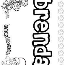 Brenda - Coloring page - NAME coloring pages - GIRLS NAME coloring pages - B names for girls coloring sheets