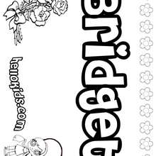 Bridget - Coloring page - NAME coloring pages - GIRLS NAME coloring pages - B names for girls coloring sheets