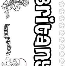 Britany - Coloring page - NAME coloring pages - GIRLS NAME coloring pages - B names for girls coloring sheets