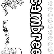 Cambree - Coloring page - NAME coloring pages - GIRLS NAME coloring pages - C names for girls coloring sheets