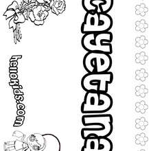 Cayetana - Coloring page - NAME coloring pages - GIRLS NAME coloring pages - C names for girls coloring sheets