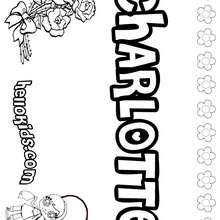 Charlotte - Coloring page - NAME coloring pages - GIRLS NAME coloring pages - C names for girls coloring sheets