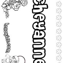 Cheyanne - Coloring page - NAME coloring pages - GIRLS NAME coloring pages - C names for girls coloring sheets