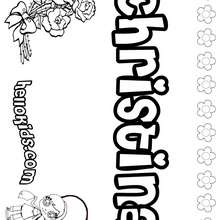 Christina - Coloring page - NAME coloring pages - GIRLS NAME coloring pages - C names for girls coloring sheets