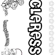 Cleress - Coloring page - NAME coloring pages - GIRLS NAME coloring pages - C names for girls coloring sheets