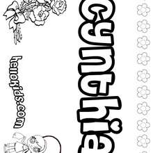 Cynthia - Coloring page - NAME coloring pages - GIRLS NAME coloring pages - C names for girls coloring sheets