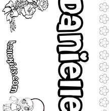 Danielle - Coloring page - NAME coloring pages - GIRLS NAME coloring pages - D names for GIRLS free coloring sheets