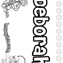 Deborah - Coloring page - NAME coloring pages - GIRLS NAME coloring pages - D names for GIRLS free coloring sheets