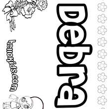 Debra - Coloring page - NAME coloring pages - GIRLS NAME coloring pages - D names for GIRLS free coloring sheets
