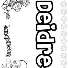 Deidre - Coloring page - NAME coloring pages - GIRLS NAME coloring pages - D names for GIRLS free coloring sheets