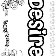 Desire - Coloring page - NAME coloring pages - GIRLS NAME coloring pages - D names for GIRLS free coloring sheets