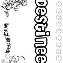 Destinee - Coloring page - NAME coloring pages - GIRLS NAME coloring pages - D names for GIRLS free coloring sheets