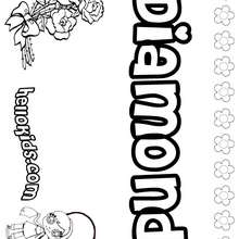 Diamond - Coloring page - NAME coloring pages - GIRLS NAME coloring pages - D names for GIRLS free coloring sheets