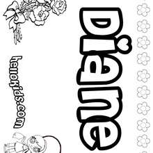 Diane - Coloring page - NAME coloring pages - GIRLS NAME coloring pages - D names for GIRLS free coloring sheets