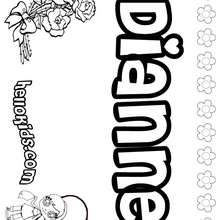 Dianne - Coloring page - NAME coloring pages - GIRLS NAME coloring pages - D names for GIRLS free coloring sheets