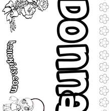 Donna - Coloring page - NAME coloring pages - GIRLS NAME coloring pages - D names for GIRLS free coloring sheets