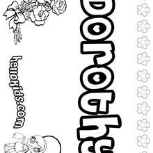 Dorothy - Coloring page - NAME coloring pages - GIRLS NAME coloring pages - D names for GIRLS free coloring sheets