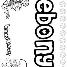 Ebony - Coloring page - NAME coloring pages - GIRLS NAME coloring pages - E names for girls coloring book