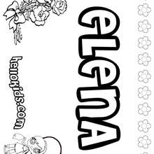 Elena - Coloring page - NAME coloring pages - GIRLS NAME coloring pages - E names for girls coloring book