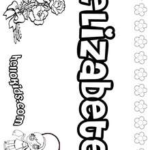 Elizabete - Coloring page - NAME coloring pages - GIRLS NAME coloring pages - E names for girls coloring book