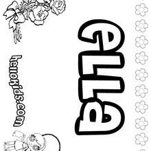 Ella - Coloring page - NAME coloring pages - GIRLS NAME coloring pages - E names for girls coloring book