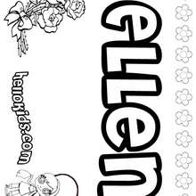 Ellen - Coloring page - NAME coloring pages - GIRLS NAME coloring pages - E names for girls coloring book