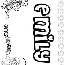 Emily - Coloring page - NAME coloring pages - GIRLS NAME coloring pages - E names for girls coloring book