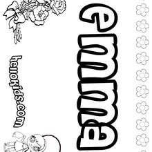 Emma - Coloring page - NAME coloring pages - GIRLS NAME coloring pages - E names for girls coloring book