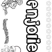 Enjolie - Coloring page - NAME coloring pages - GIRLS NAME coloring pages - E names for girls coloring book