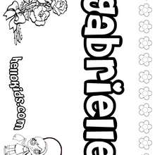 Gabrielle - Coloring page - NAME coloring pages - GIRLS NAME coloring pages - G names for GIRLS online coloring books