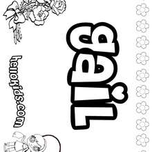 Gail - Coloring page - NAME coloring pages - GIRLS NAME coloring pages - G names for GIRLS online coloring books