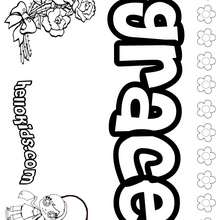 Grace - Coloring page - NAME coloring pages - GIRLS NAME coloring pages - G names for GIRLS online coloring books