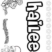 Hailee - Coloring page - NAME coloring pages - GIRLS NAME coloring pages - H names for GIRLS online coloring book