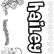 Hailey - Coloring page - NAME coloring pages - GIRLS NAME coloring pages - H names for GIRLS online coloring book